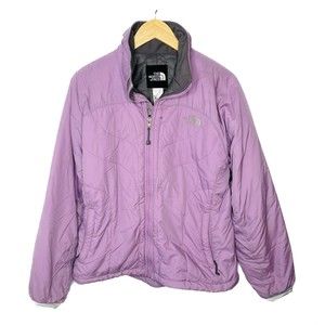 The North Face Primaloft Purple Quilted Puffer Full Zip Jacket Womens L AXC6